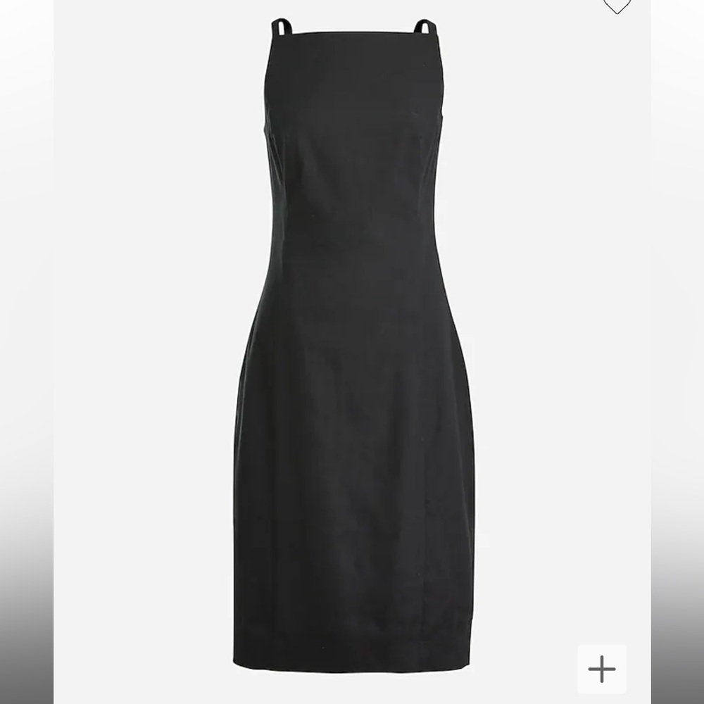 J Crew High-neck sheath dress in stretch linen blend